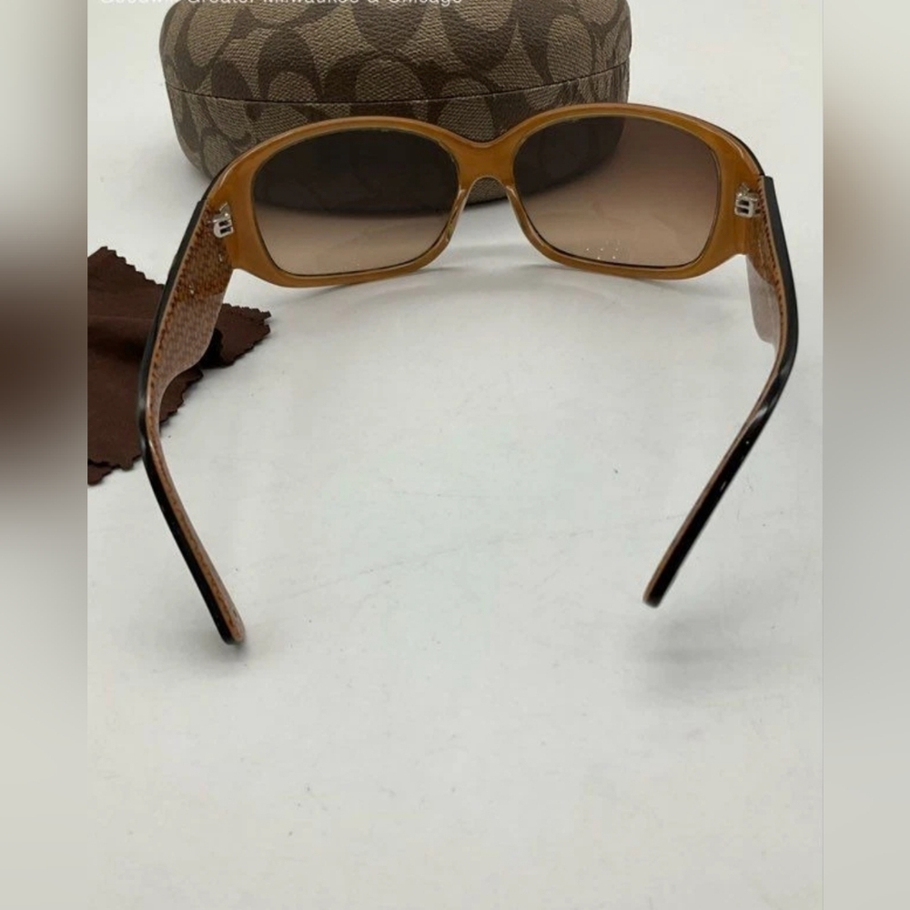 Coach Designer Tortoise Shell Brown Sunglasses + … - image 5